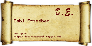 Dabi Erzsébet névjegykártya